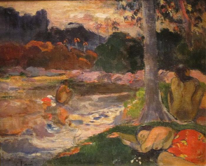 Paul Gauguin Tahitians on the Riverbank Germany oil painting art